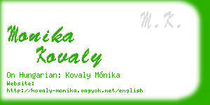 monika kovaly business card